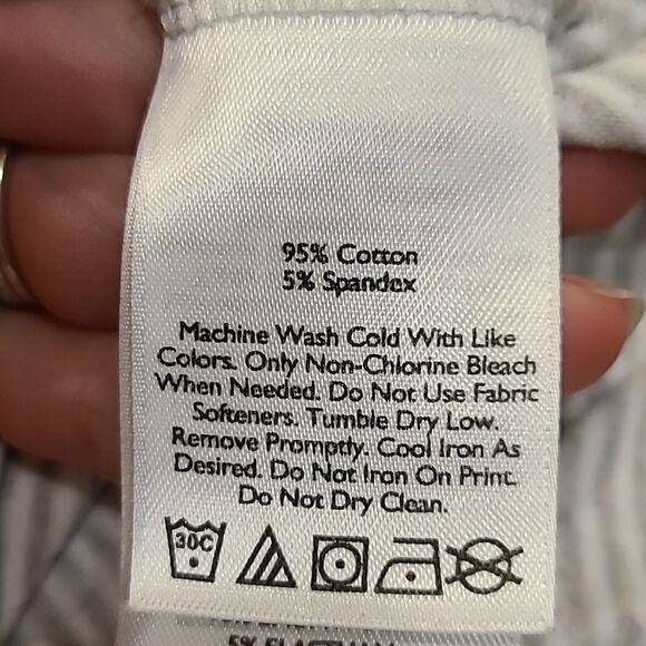 Eddie bauer womens light gray and white stripped cotton stretch tank top size xs - Picture 4 of 5